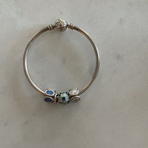 Pandora Bangle bracelet with charms